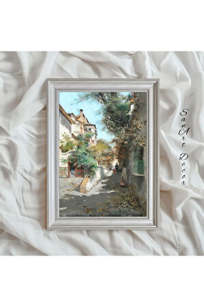 Çerçeveli Vintage Tablo, Yağlı Boya Tablosu, Çerçeveli Tablo, Sanatsal Dekor, Manzara Tablosu