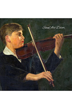 Çerçeveli Vintage Tablo, Yağlı Boya Tablosu, Çerçeveli Tablo, Sanatsal Dekor, Müzik Tablosu