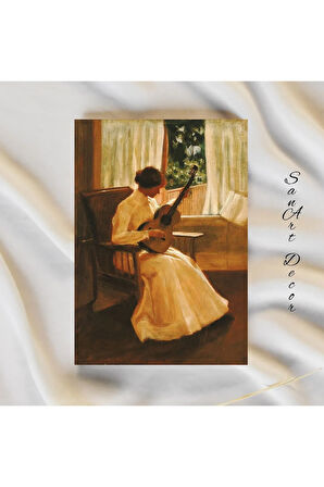 Çerçeveli Vintage Tablo, Yağlı Boya Tablosu, Çerçeveli Tablo, Sanatsal Dekor, Müzik Tablosu
