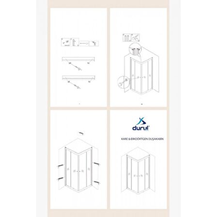 Durul Duşakabin Kare Box Desen Siyah 