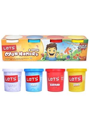 4'lü Büyük Boy Oyun Hamuru 4 Renk 600gr