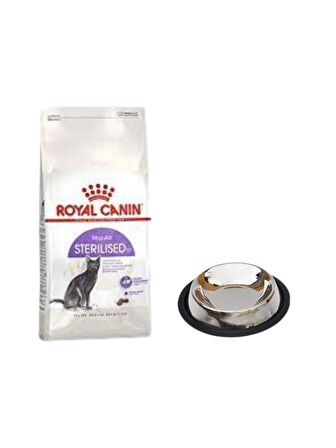 Royal Canin Sterilised 37 Kısırlaştırılmış Kuru Kedi Maması 4 Kg, Kaymaz Tabanlı Su ve Mama Kabı