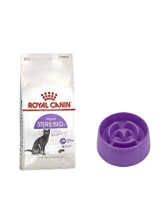 Royal Canin Sterilised 37 Kısırlaştırılmış Kuru Kedi Maması 4 Kg, Yavaş Yeme Mama Kabı 775 Ml.