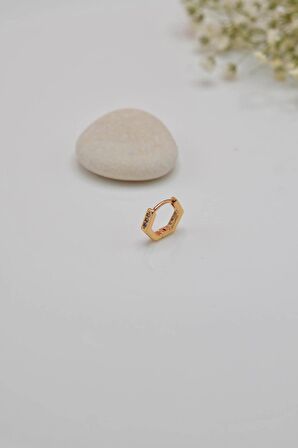 Beşgen Tragus Helix Piercing Kıkırdak Küpesi