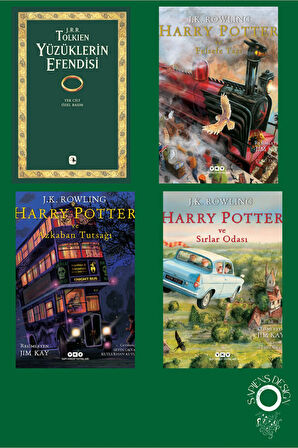 Yüzüklerin Efendisi Tek Cilt Özel Baskı + Harry Potter 1 - 2 - 3 Resimli Özel Baskı