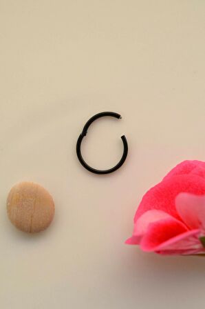 12 mm Siyah  Çelik Piercing Tragus Helix Lob Daith