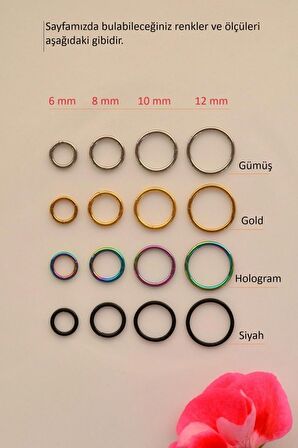 6 mm Hologram  Çelik Piercing Tragus Helix Lob Daith