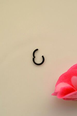 6 mm Siyah  Çelik Piercing Tragus Helix Lob Daith