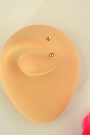 10 mm Gold Çelik Piercing Ucu Toplu Conch Kıkırdak Göbek