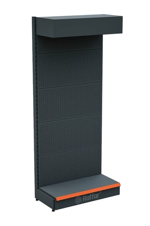 Şapkalı ve Bazalı Delikli Hırdavat Rafı – Antrasit, Tek Ünite – W90 × H220 × D30/40 cm