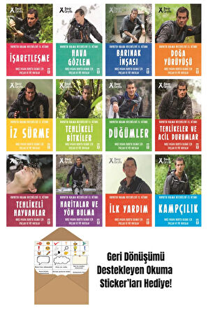 Bear Grylls 12 Kitap Seti + Okuma Sticker'ları