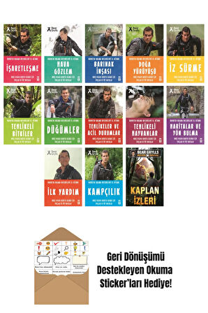 Bear Grylls 13 Kitap Seti + Okuma Sticker'ları