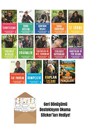 Bear Grylls 14 Kitap Seti + Okuma Sticker'ları