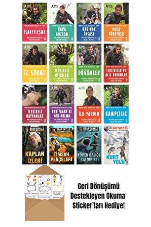 Bear Grylls 16 Kitap Seti + Okuma Sticker'ları