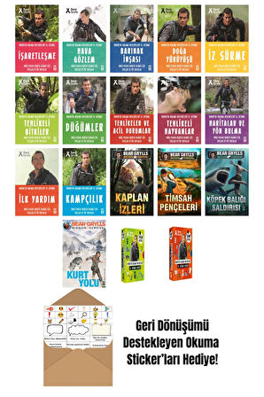 Bear Grylls 18 Kitap Seti + Okuma Sticker'ları