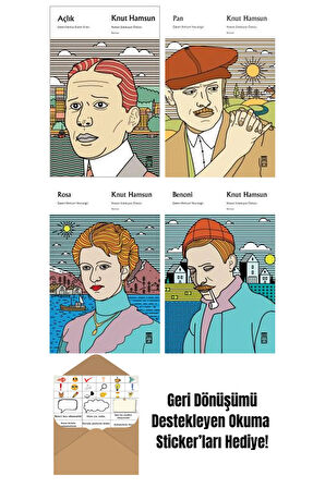 Knut Hamsun 4 Kitap Seti + Okuma Sticker'ları
