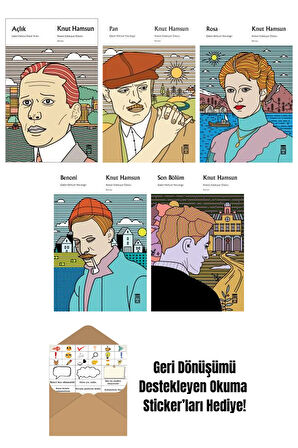 Knut Hamsun 5 Kitap Seti + Okuma Sticker'ları