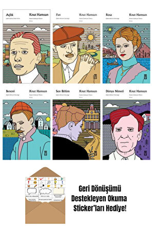 Knut Hamsun 6 Kitap Seti + Okuma Sticker'ları