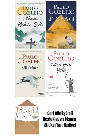 4 Kitap Set Paulo Coelho + Okuma Sticker'ları