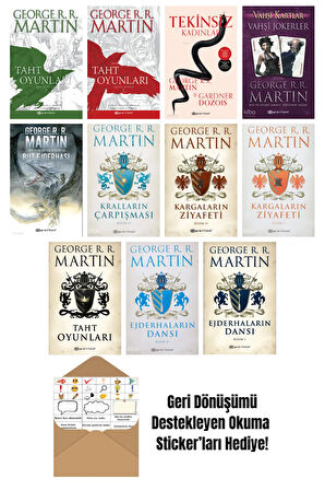 George R. R. Martin 11 Kitap Seti + Okuma Sticker'ları