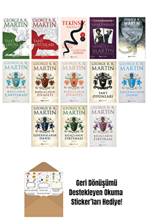 George R. R. Martin 13 Kitap Seti + Okuma Sticker'ları