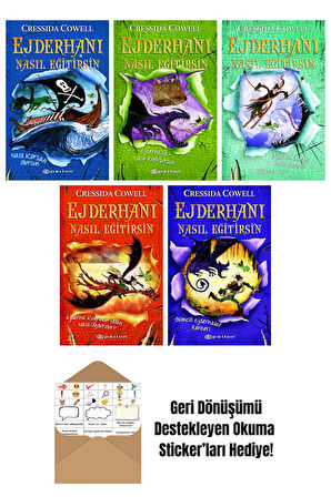 Cressida Cowell 5 Kitap Seti + Okuma Sticker'ları