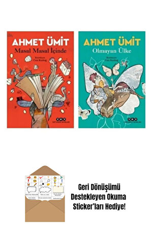 Ahmet Ümit 2 Kitap Seti Masal Masal Içinde - Olmayan Ülke + Okuma Sticker'ları