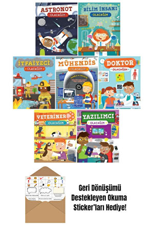 Astronot +Doktor Olacağım 7 Kitap Set + Okuma Sticker'ları