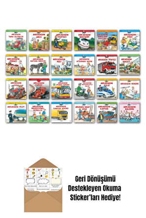 Dünyayı Öğreniyorum Meslekler 24 Kitap Set + Okuma Sticker'ları