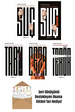 Ferdinand Von Schirach 5 Kitap Set + Okuma Sticker'ları