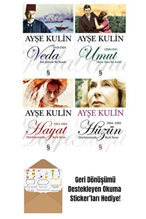 Veda - Umut - Hayat - Hüzün - Ayşe Kulin 4 Kitap Set + Okuma Sticker'ları