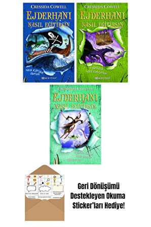 Cressida Cowell 3 Kitap Seti + Okuma Sticker'ları