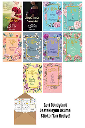 Julia Quinn 10 Kitap Seti + Okuma Sticker'ları