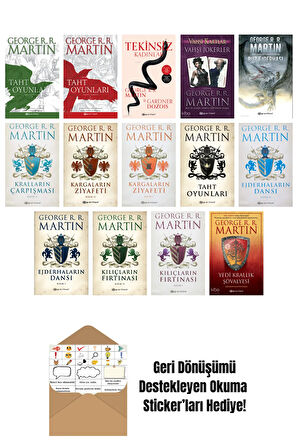 George R. R. Martin 14 Kitap Seti + Okuma Sticker'ları