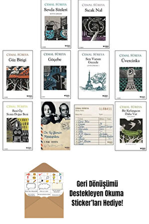 Cemal Süreya 10 Kitap Set + Okuma Sticker'ları