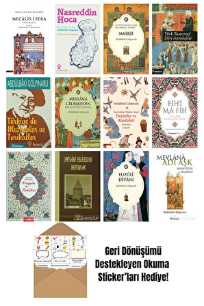 Abdülbaki Gölpınarlı 12 Kitap Seti + Okuma Sticker'ları