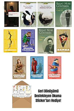 Reşat Nuri Güntekin 11 Kitap Seti + Okuma Sticker'ları