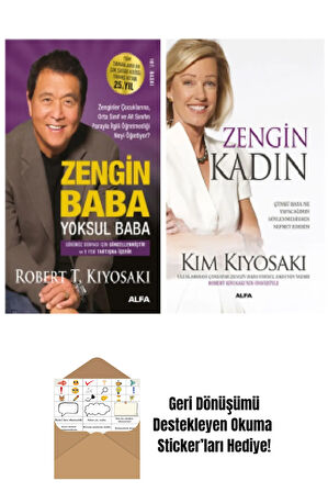 Zengin Baba Yoksul Baba + Zengin Kadın 2 Kitap + Okuma Sticker'ları