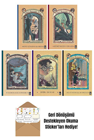 Talihsiz Serüvenler Dizisi 1-2-3-4-5 Kitap Set + Okuma Sticker'ları