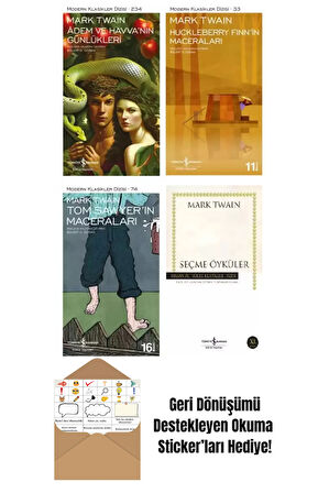 Mark Twain 4 Kitap Set + Okuma Sticker'ları