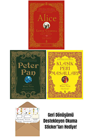 Alice + Peter Pan + Klasik Peri Masalları Özel Baskılar 3'lü Set (Ciltli) + Okuma Sticker'ları