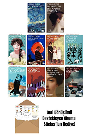 Stefan Zweig 10'lu Kısa Roman Seti + Okuma Sticker'ları