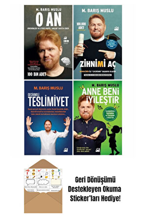 Barış Muslu 4 Kitap Set - O An + Zihnimi Aç + Okuma Sticker'ları