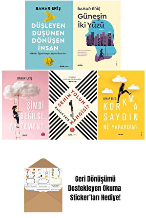 Bahar Eriş 5 Kitap Set / Düşleyen Düşünen Dönüşen İnsan - Güneşin İki Yüzü + Okuma Sticker'ları