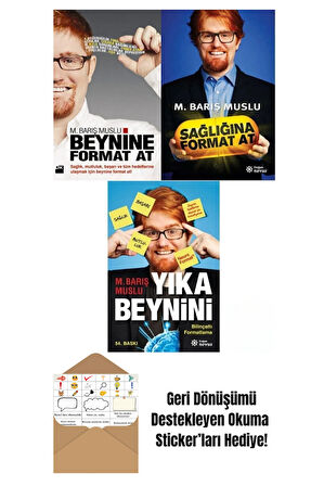 Barış Muslu 3 Kitap Set Sağlığına Format At Beynine Format At Yıka Beynini + Okuma Sticker'ları