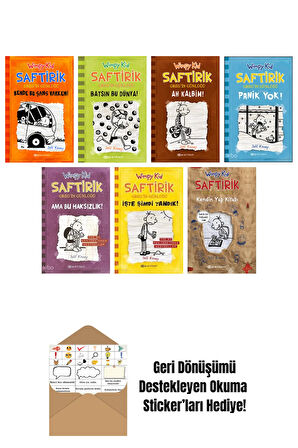 Jeff Kinney 7 Kitap Seti + Okuma Sticker'ları