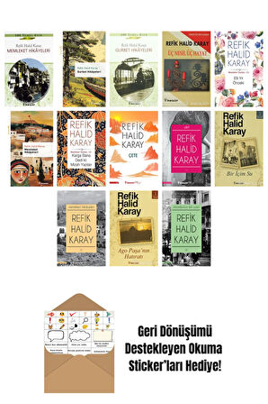 Refik Halid Karay 13 Kitap Seti + Okuma Sticker'ları
