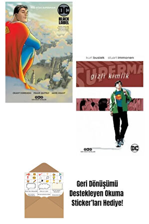 All-Star Superman + Gizli Kimlik 2'li Çizgi Roman Seti + Okuma Sticker'ları