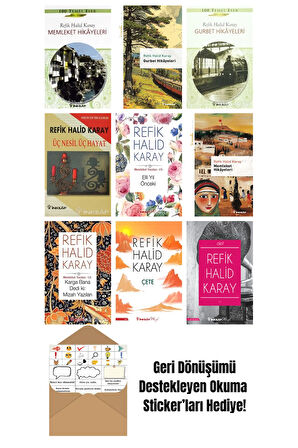 Refik Halid Karay 9 Kitap Seti + Okuma Sticker'ları