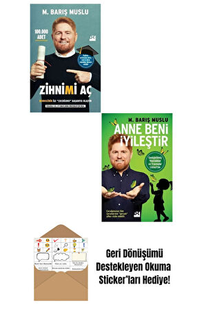 Barış Muslu 2 Kitap Set - Zihnimi Aç + Anne Beni İyileştir + Okuma Sticker'ları